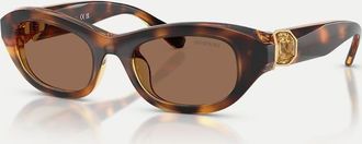 Swarovski Occhiali da sole rettangolari color Havana con lenti marroni-Marrone