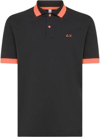 Sun 68 Tops, Heren, Zwart, S, Katoen, Polo Shirt