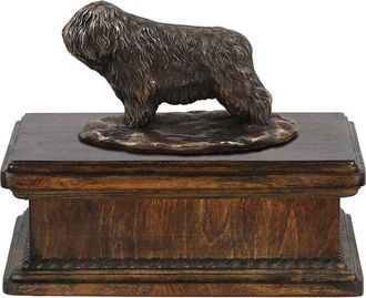 OEM Perro Pastor Polaco De Llanura, Pon - Urna Para Cenizas De Perro, Urna Cl&aacute;sica Con Estatuilla, Urna Elegante Con Perro De Art-dog