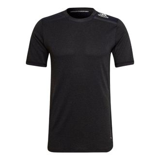 adidas Mens adidas Mesh Panel Armpit Round Neck Pullover Short Sleeve Black T-Shirt HE5441