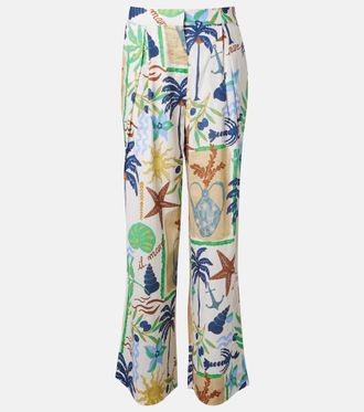 Velvet Trixie printed cotton wide-leg pants