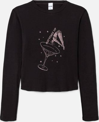 Re/Done 90S Baby Long Sleeve Tee In Bottoms Up