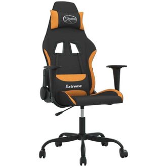 vidaXL Sedia da Gaming Nero e Arancione in Tessuto vidaXL