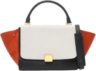 Celine Pre-owned Handbags, female, Multicolor, Size: ONE SIZE Pre-owned Trapeze Small leather suede handbag