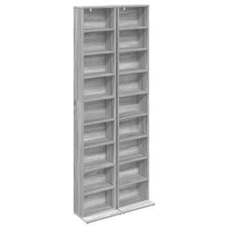 vidaXL Cabinet Para Cds 2 Uds. Sonoma Gris 33 X 23,5 X 175 Cm Vidaxl