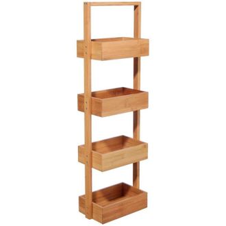 5five Simply Smart Organizador De Ba&ntilde;o De Bamb&uacute; 4 Niveles