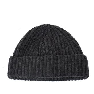 Aragona Puro cashmere Lavorazione a coste Beanie - Dames - Hoeden - Grijs - ONE Size - Kasjmier - Accessoires