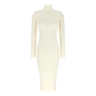 Elisabetta Franchi Dames, Jurken, Wit, Maat: XS Viscose