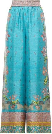 Pierre-Louis Mascia Aloe Palazzo Broek - Dames - Wijde Broeken - Blauw - M - Broeken