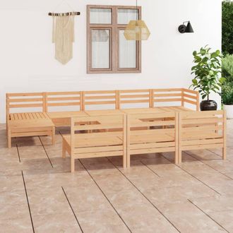 vidaXL Juego De Muebles De Jard&iacute;n 11 Piezas Madera Maciza De Pino Vidaxl