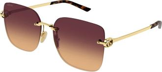 Gucci Butterfly Zonnebril - Dames - Zonnebrillen - Geel - 60 MM - Nylon - Accessoires