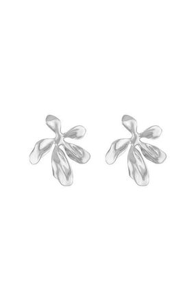 BEN ONI Polished Flower Petal Earrings in Silver at Nordstrom