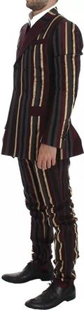 Dolce & Gabbana Mens Multicolor Striped Runway 3 Piece Slim Fit Vest Suit Nylon