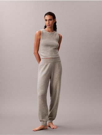 Calvin Klein Womens Plush Terry Sleep Jogger - Grey - XL