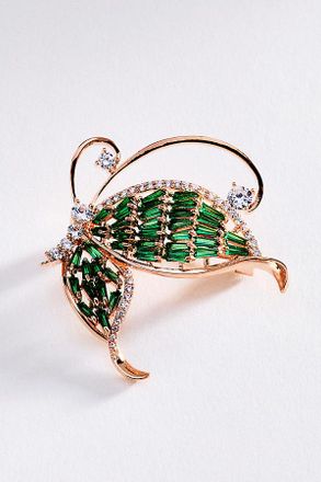 Blossom Box Jewelry Green Butterfly Brooch