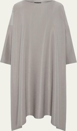 Eskandar Midweight Silk Pliss&eacute; DPS Scoop Neck Dress