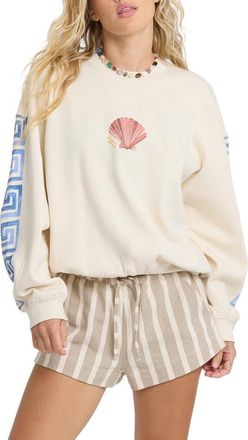 Billabong Carnival Kendal Graphic Sweatshirt in White Cap at Nordstrom, Size X-Small