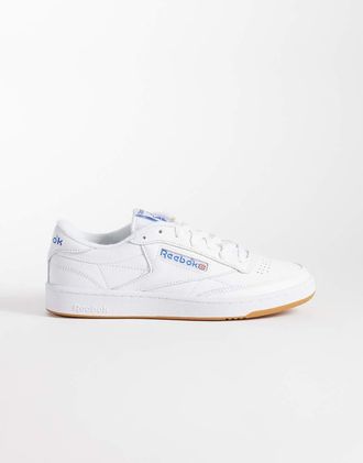 Reebok Club C 85 sneakers bianche con suola in gomma-Bianco