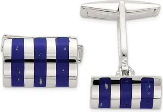 Diamond2Deal Sterling Silver Lapis Cuff Links