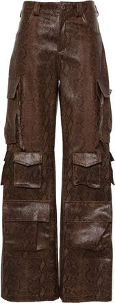Salvatore Santoro Leather Cargo Trousers - female - Salvatore Santoro - Leather Trousers - Brown - XS - Trousers