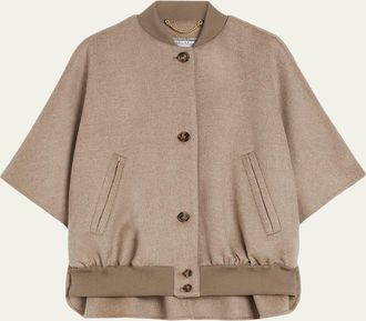 Max Mara Leticia Cashmere Button-Front Cape
