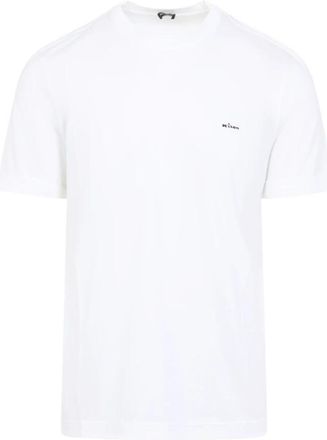 Kiton T-shirt met logo-borduursel - Heren - T-shirts - Wit - 2XL - Katoen - Tops