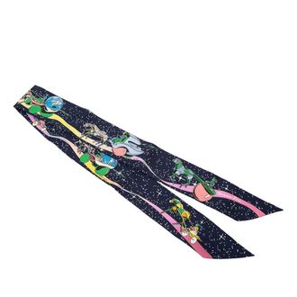 Herm&egrave;s Pre-owned Hermes Space Derby Silk Twilly Scarf Ladies V1HBTJ8CR00MW171