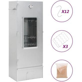 vidaXL Vidaxl - Forno Affumicatore Trucioli Legno 44,5x29x110cm in Acciaio Inox