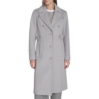 Kenneth Cole Notch Lapel Military Coat in Light Grey at Nordstrom Rack, Size X-Small