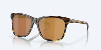 Costa Unisex May Polarized Squared Sunglasses In Tortoise Gold Mirror