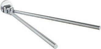 Trade Shop Trade Shop - Porta Asciugamani Asciugamano A 2 Bracci Da Parete Bagno Acciaio Cromato 79814