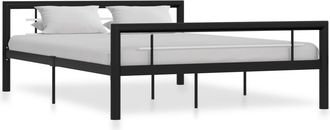 vidaXL Vidaxl - Estructura De Cama Sin Colch&oacute;n Metal Blanco Y Negro 120x200 Cm