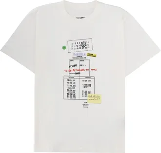Maison Margiela White Graphic Print Cotton T-Shirt