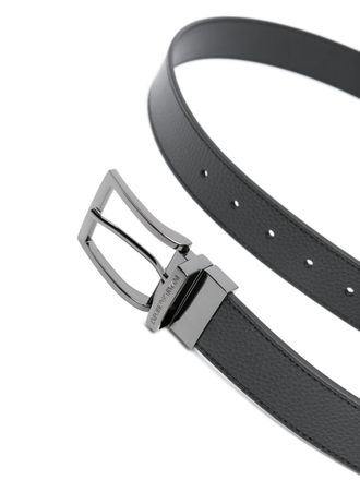 Emporio Armani Two-Tone Leather Belt - Black