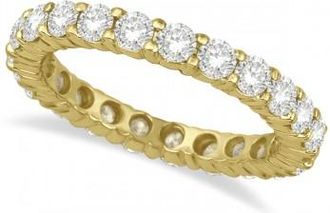 Allurez Lab Grown Diamond Eternity Ring Wedding Band 14k Yellow Gold (2.50ct)