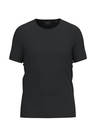 Olymp Rundhalsshirt OLYMP, Herren, Gr. XXL, schwarz, Jersey, Obermaterial: 95% Leinen, 5% Elasthan, unifarben, regular fit h&uuml;ftbedeckend, Rundhals, Shirts R