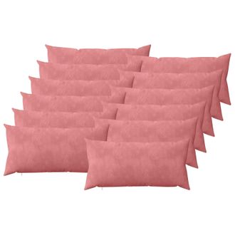 vidaXL Cuscino 12 Pz Heerlen Rosa 40 X 80 Cm Velluto Vidaxl