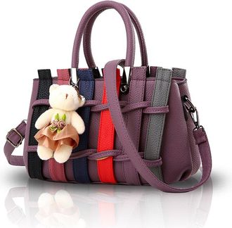 Nicole & Doris Handbags for Women Shoulder Bags Handbags Womens Handbag Latest Trends Splice Colour, purple, L, Contemporary