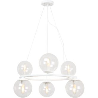 OEM L&aacute;mpara Colgante Aura Blanca 6 Planas, Pantalla Gratis E14