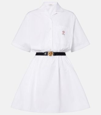 Versace Belted cotton poplin minidress