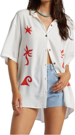 Billabong On Vacation Woven Shirt In Salt Crystal