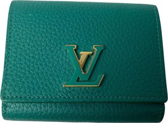 Louis Vuitton Green Leather Wallet (Bi-Fold) (Pre-Owned)