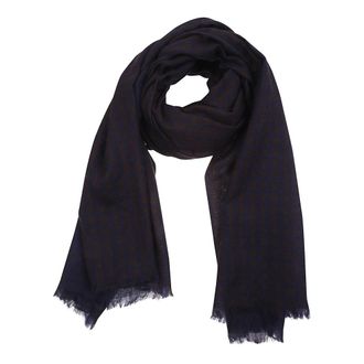 Yohji Yamamoto Winter Scarves, female, Blue, Size: ONE SIZE Wool/Silk Plaid Scarf