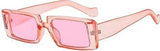 Generic Women Commuter Small Frame Sunglasses Men Vacation Outdoor Square Sun Glasses(Pink)