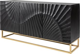 Global Interiors Massivholz Sideboard Skorpion Schwarz/Gold - 140 x 75 cm