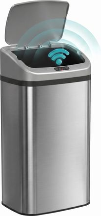 OEM Cubo De Basura Cocina Autom&aacute;tico 48 L Sensor Infrarrojo Cierre Autom&aacute;tico Antihuellas Acero Inoxidable Plata