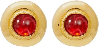 Kenneth Jay Lane Oorbellen verfraaid met robijn - Goud