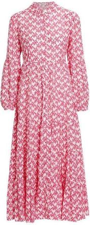 Diane Von F&uuml;rstenberg Gal Cotton-Voile Midi Dress Size XL