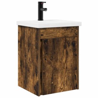 vidaXL Unidad De Tocador De Ba&ntilde;o Con Grifo Roble Ahumado Vidaxl