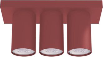 Lumicom Lumicom - rond Plafoniera, 3x GU10, max 33W, metallo, rosso cowhide, D.6cm x L25cm